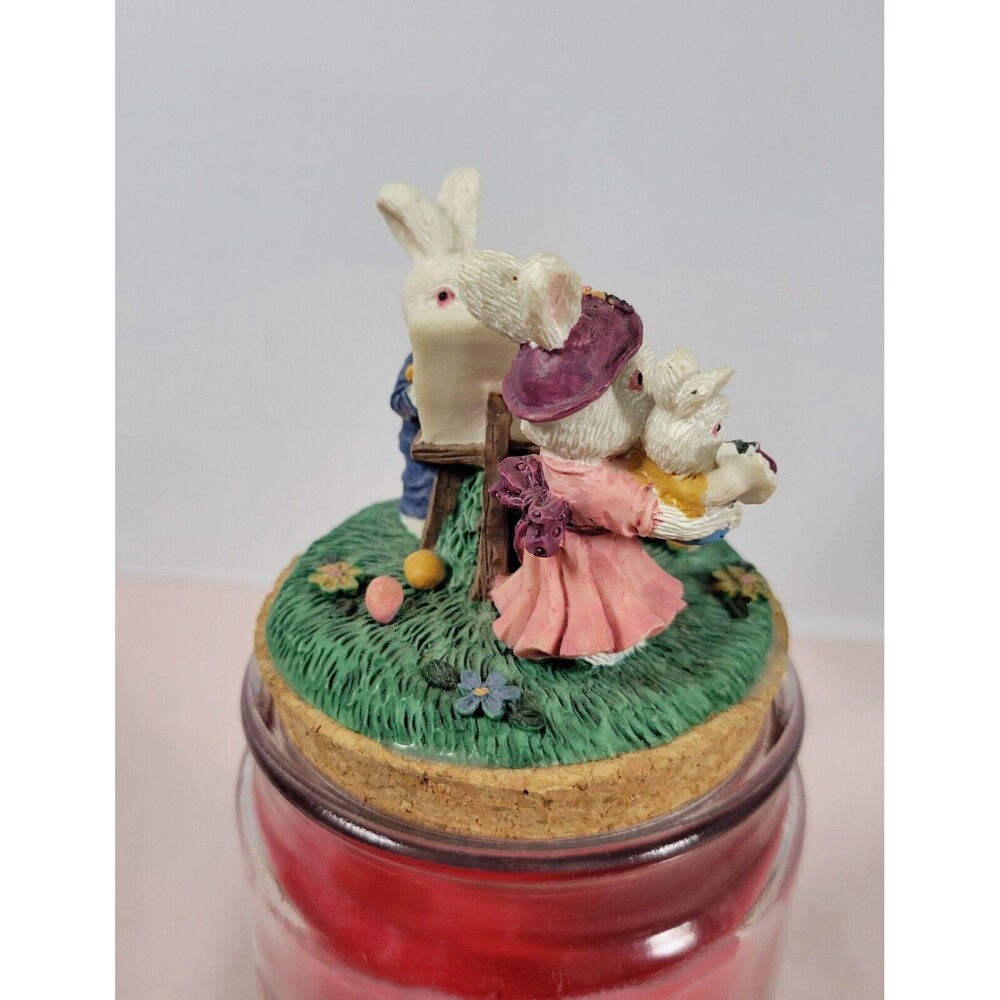 Resin Candle Topper Bunny Rabbits Rabbit painting portrait - Picture 3 of 12